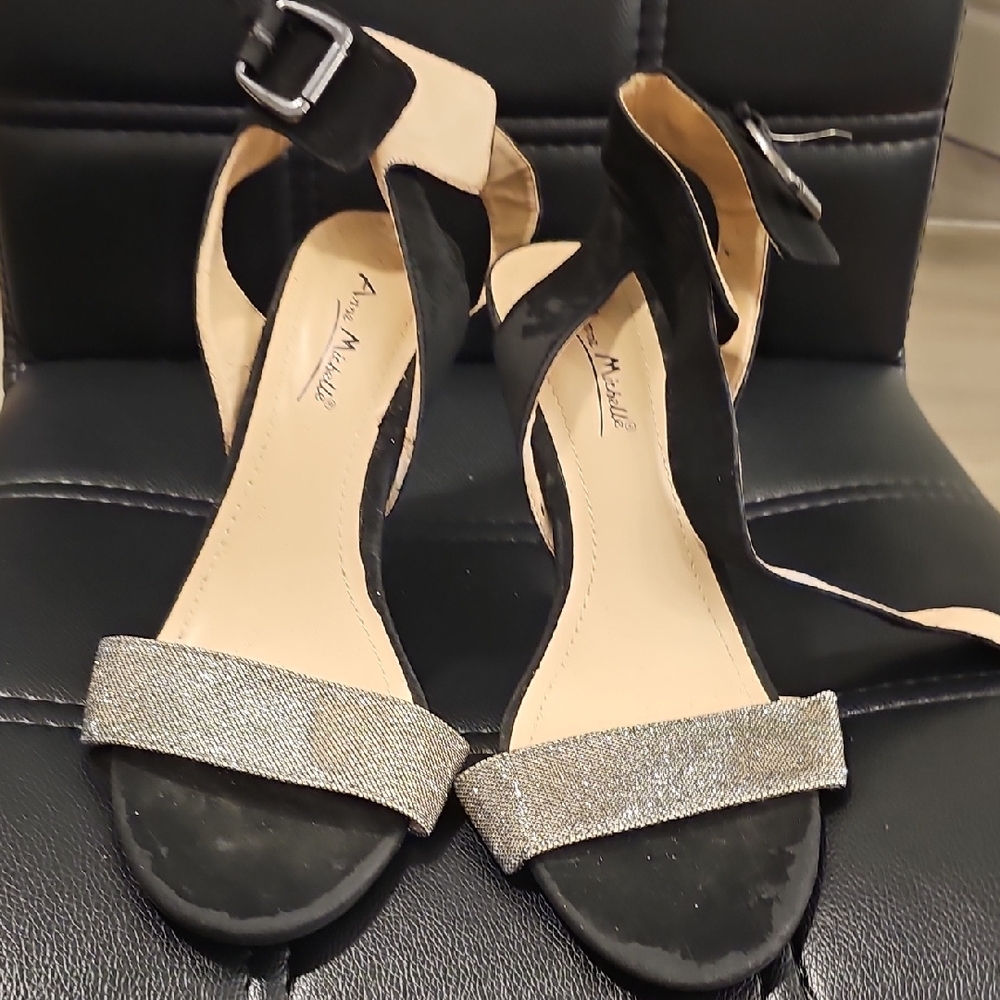 Anne Michelle Black and Silver Heels